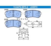 ATE 13.0470-5572.2 Brake pad set