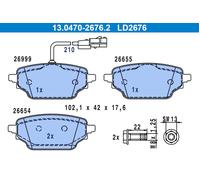 ATE 13.0470-2676.2 Brake pad set
