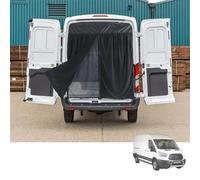 Rear Door Fly Screen for Ford Transit MK8, Double Layer Magnetic Fly Screen Van Insect Net, Van Bug Screen for Transit MK9 H3 2014-2024, Rear High Door Screen Net with Snaps and Center Zipper Closure