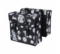 Rear double bike bag basil mara xl 35l black with white patterns (43x14x36cm)