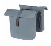 Rear double bike bag basil vegan blue faux leather 28-32l luggage rack attachmen