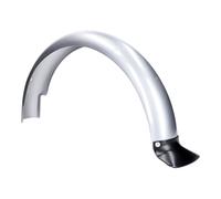 Rear fender / mudguard, silver powder-coated (with dirt protection)