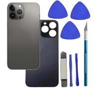 Rear Glass Replacement for iPhone 13 Pro Back Glass with Pre Installed Adhesive Back Glass Replacement + Repair Tool Kit (Black)