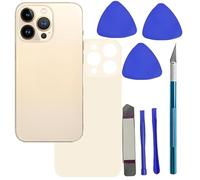 Rear Glass Replacement for iPhone 13 Pro Back Glass with Pre Installed Adhesive Back Glass Replacement + Repair Tool Kit (Gold)