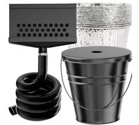Rear Grease Catcher for Blackstone Griddle, Blackstone Grease Trap and Grease Drainage, 0.6 Gal Drip Bucket W/Lid, 12 Disposable Aluminum Liners, Blackstone Griddle Accessories