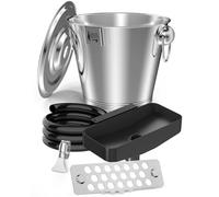 Rear Grease Drainage Funnel for Blackstone Grease Catcher, Grilling Accessory Kit for Blackstone Grease Trap with Grease Bucket W/Lid Magnet Grease Gate 3.5FT Hose Clamp, Enjoy BBQ