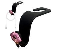 Rear Headrest Hook, Dashboard Hook with Crystal Rhinestones - Lipstick Car Seat Hook, Rhinestone Car Purse Hanger, Lipstick Car Headrest Hook Bling Purse Hook