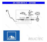 Brake Hose for AUDI SEAT VW ATE 24.1294-0014.3