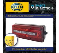 HELLA 2VD 012 381-011 Rearlight - Truck Full LED - LED - 24V - mounting/Bolted - Lens Colour: Crystal clear/Red - Cable: 500mm - Plug: DIN Bajonett - Plug: Round Plug - left - Quantity: 1