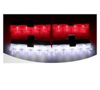 Rear Lights Grill Car LED Light Strobe Red Blue Emergency Remote Wireless Control Flash Signal Fireman Beacon Warning Lamp Tail Rear Light(White and Red)