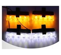 Rear Lights Grill Car LED Light Strobe Red Blue Emergency Remote Wireless Control Flash Signal Fireman Beacon Warning Lamp Tail Rear Light(White and Yellow)