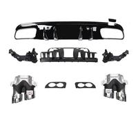 Rear Lower Lip Diffuser For Benz C Class W205 C205 S205 A205 2015-2021 C63 C43 Style Rear Diffuser With Exhaust Pipes Tip AMG Look Sedan Coupe(A)