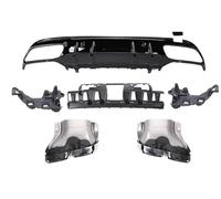 Rear Lower Lip Diffuser For Benz C Class W205 C205 S205 A205 2015-2021 C63 C43 Style Rear Diffuser With Exhaust Pipes Tip AMG Look Sedan Coupe(C)