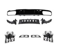 Rear Lower Lip Diffuser For Benz C Class W205 C205 S205 A205 2015-2021 C63 C43 Style Rear Diffuser With Exhaust Pipes Tip AMG Look Sedan Coupe(G)