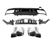 Rear Lower Lip Diffuser For Benz C Class W205 C205 S205 A205 2015-2021 C63 C43 Style Rear Diffuser With Exhaust Pipes Tip AMG Look Sedan Coupe(B)