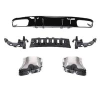 Rear Lower Lip Diffuser For Benz C Class W205 C205 S205 A205 2015-2021 C63 C43 Style Rear Diffuser With Exhaust Pipes Tip AMG Look Sedan Coupe(F)