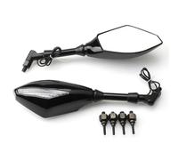 Rear Mirror Indicator, Motorcycle Handlebar End Mirrors Motorcycle Rearview Mirror M10 With LED Turn Signal Indicator, For MT09, For MT07 Side Mirrors Rear View