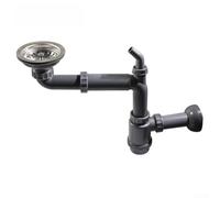 Rear Mount Drain System in Stainless Steel for Single Bowl Sinks Featuring Dishwasher Inlet and Scent Trap Function