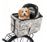 Rear-Mounted Dog Carrier for Bikes - Dog Bike Booster Seat with Breathable Mesh, Padded Interior & Safety Harness, Foldable Pet Bike Seat for Small/Medium Dogs, Waterproof Cover Option