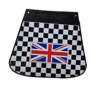 REAR MUDFLAP CUPPINI BLACK WHITE CHEQUERED UNION JACK COMPATIBLE WITH VESPA LAMBRETTA