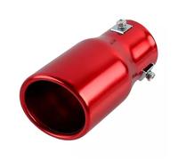 Rear Muffler Tip Red Round Shape Car Exhaust Muffler Tip Straight Pipe 63mm 2.5" Inlet Exhaust Tail End