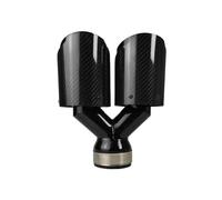 Rear Muffler Tip Tail 1 Piece Universal Car Carbon Fibre Tail Throat Muffler Same Length Black Double Out Twill Glossy Exhaust Tip(60mm-101mm)
