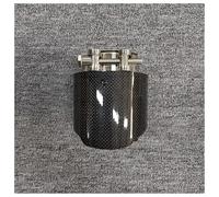 Rear Muffler Tip Tail 1 Piece Universal Exhaust Pipe Glossy Carbon Fiber Exhaust Tailpipe 110mm Length Car Exhaust Muffler(73mm in-101mm out)