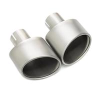 Rear Muffler Tip Tail Throat 2pcs/Lot 304 Stainless Steel Car Exhaust Tailpipe 140mm Outlet Rolled Oval Slant Muffler Tail Pipe(Matte)