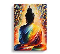 Rear Of The Buddha Canvas Print | Gallery Wrapped 30mm Frame Wall Art | 30x20 inches | Ready to Hang | Modern Religious Picture | Living Room Bedroom Lounge Office