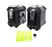 Rear Rack For Suzuki Motorcycle Side Case Aluminium Alloy Motorbike Hard Side Saddlebag Box 18L With Safety Lock And Handle For Helmet Luggage Luggage Rack(Black)