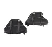 Rear Rack Trunk 1 Pair Motorcycle Side Saddle Bag PU Leather Classic Motorbike Tool Saddlebag For Universal Cafe Racer CB Custom Japstyle(Black)