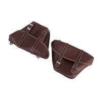 Rear Rack Trunk 1 Pair Motorcycle Side Saddle Bag PU Leather Classic Motorbike Tool Saddlebag For Universal Cafe Racer CB Custom Japstyle(Brown)