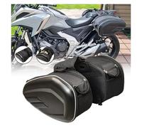 Rear Rack Trunk Newest Motorcycle Waterproof Racing Race Moto Helmet Travel Bags Suitcase Saddlebags + One Pair of Raincoat+Plastics Motor Pannier Bag(Oxford and Plastic)