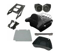 Rear Racks For Motorbikes For Road Glide FLTRX 2015 2016 2017 2018 2019 2020 2021 2022 2023 2024 Pack Trunk Rack Backrest Speaker Tail Light Luggage(Len Smoke Rack Black)