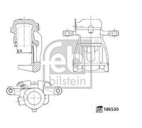 Rear Right Brake Caliper FEBI Fits LAND ROVER Freelander 2 06-14 LR001024