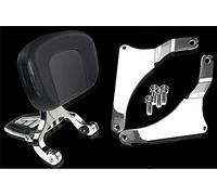 Rear Seat Cowl Motorcycle Adjustable Multi-Purpose Driver & Passenger Backrest For Dyna Fat Bob Street 750 Steet Touring Road Glide(A)