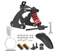 Rear Shock Absorber Kit, 1 Set Steel+ABS, Modified Suspension for Electric Scooter, Noise Reduction Comfort Ride, Smooth Journey on Various Terrains(Red)