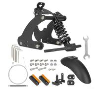 Rear Shock Absorber Kit, 1 Set Steel+ABS, Modified Suspension for Electric Scooter, Noise Reduction Comfort Ride, Smooth Journey on Various Terrains(Black)