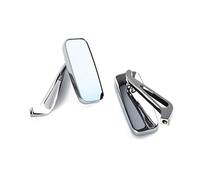 Rear Side Mirror Universal Rectangular Motorcycle Mirrors 360° Adjustable, 8/10mm Thread Fit with Anti-Glare