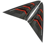 Rear Side Window Louvers Side Window Sunshades 2x Rear Window Louvers Quarter Panel Side Vent Cover Sun Shades Sticker Fit For Honda Civic 10th Type R Hatchback 16-21(Carbon fiber red)