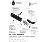 Rear silencer LeoVince Exhaust system muffler cover 370mm right