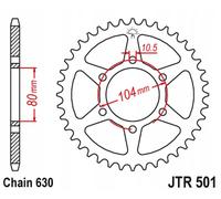 REAR SPROCKET 501 40 KAWASAKI GPZ 1100(ZX1100B2) '82 (50140JT) (CHAIN.630)