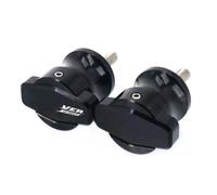 Rear Stand Slider Motorcycle 6MM Swing Arm Sliders Spools Stand Screw Mount Bracket For Aprilia Shiver 750 SL750 2007 2008 2009 2010 2011-2015(Black- Silver)