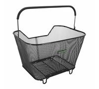 Rear steel wire basket racktime bask it large black with handle on luggage carri