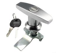Rear T-Handle Canopy Lock with Keys Matching Set T-Handles Lock, Truck-Topper Security Handle for Tool Box, Garage Door, Snugtop and Trailer-Caravan(Silver)