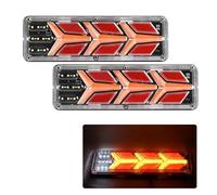 Rear Tail Lamp 2piece 12V/24V Car Trailer Trucks Tail Lights Car LED Rear Tail Light Running Turn Signal Rear Lamps Lorry Bus Taillight Parts light cover(E,24V)