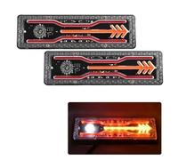 Rear Tail Lamp 2piece 12V/24V Car Trailer Trucks Tail Lights Car LED Rear Tail Light Running Turn Signal Rear Lamps Lorry Bus Taillight Parts light cover(D,24V)