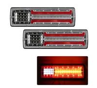 Rear Tail Lamp 2piece 12V/24V Car Trailer Trucks Tail Lights Car LED Rear Tail Light Running Turn Signal Rear Lamps Lorry Bus Taillight Parts light cover(B,24V)