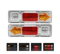 Rear Tail Lamp 2piece Waterproof 12V Trailer Truck LED Rear Taillight Boat RV For Caravan For Van For Flow Steering Brake Reversing Traffic Fog Tail Lamp light cover(2piece Style E)