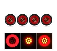 Rear Tail Lamp 4 Inch Round LED Tail Brake Light Red Yellow Turn Signal Lamp Trailer Stop Reverse For Car Truck Lorry Tractor 12/24V light cover(4piece Rubber Yellow)